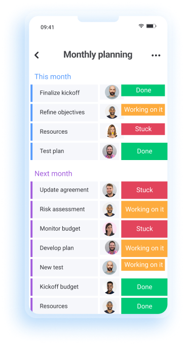 Monthly Planning Interface